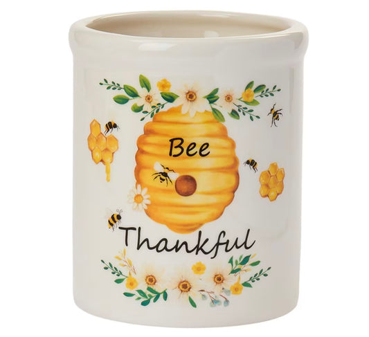 Bee Thankful Utensil Crock