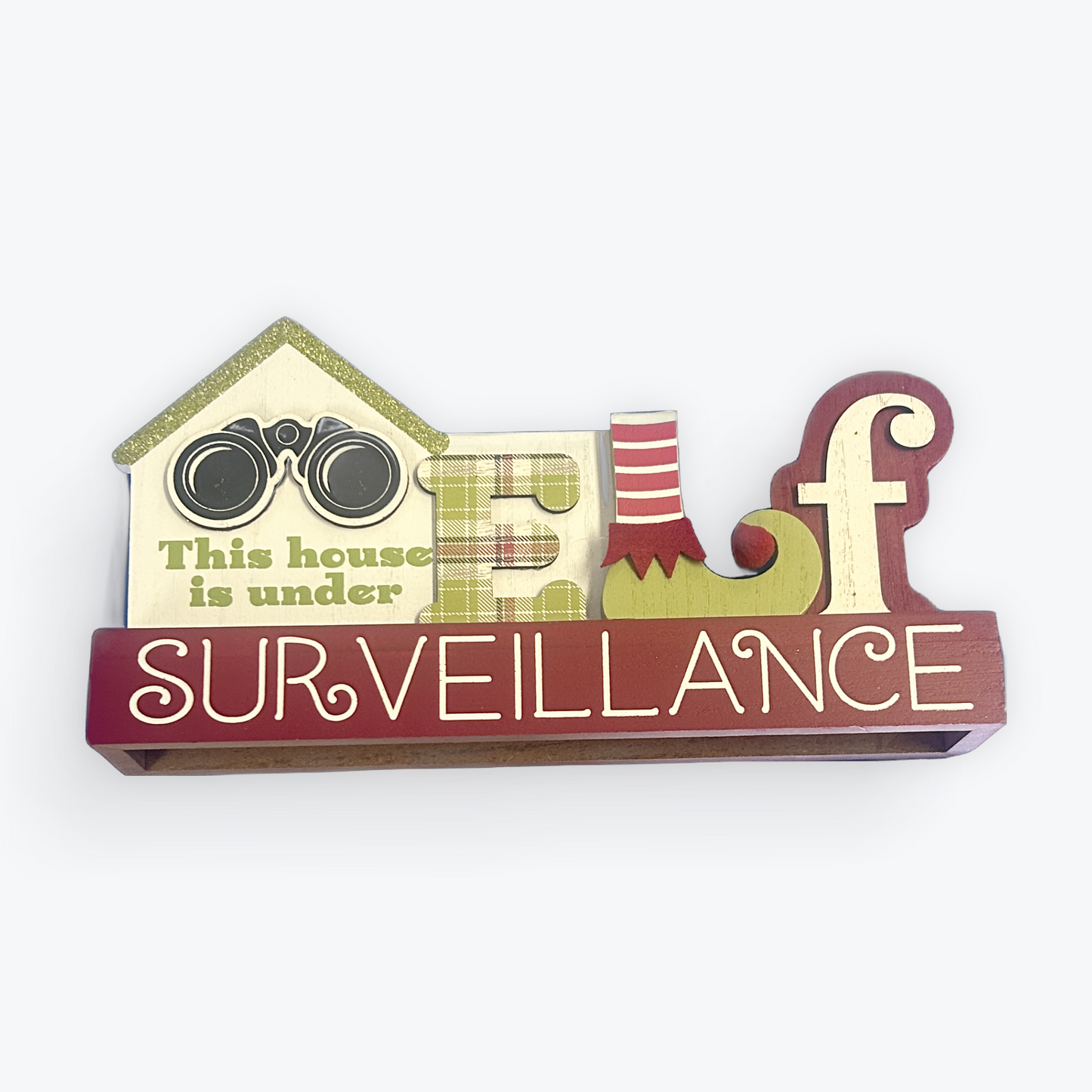Elf Surveillance Wood Decor
