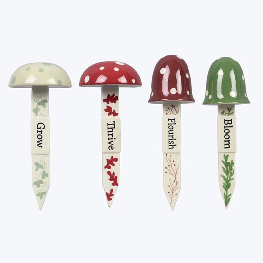 Stoneware Mushroom Plant Stake