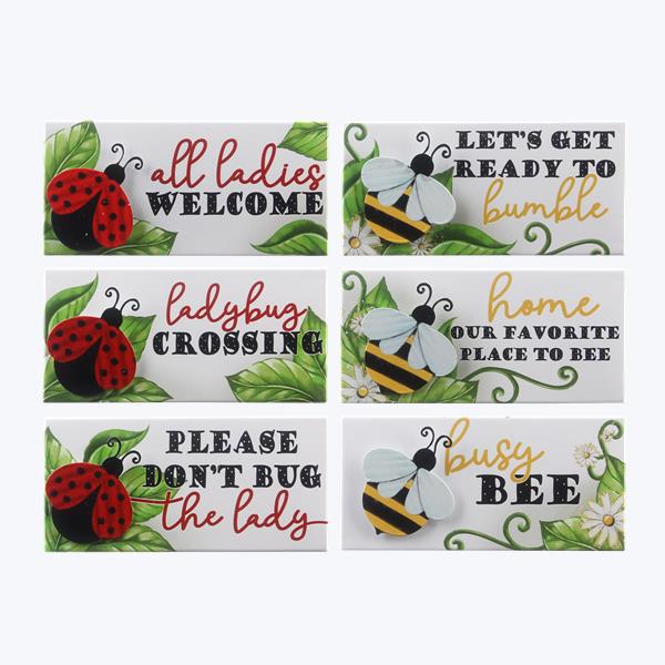 Metal Table Sign with Ladybug or Bee