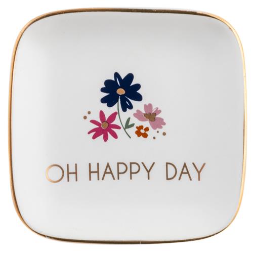 Oh Happy Day Square Trinket Tray