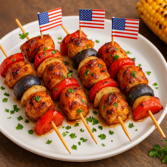 4th of July Festive Chicken Skewers Recipe!