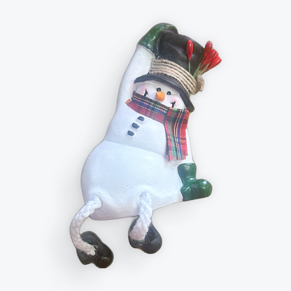 Ceramic Dangly Leg Snowman Decor