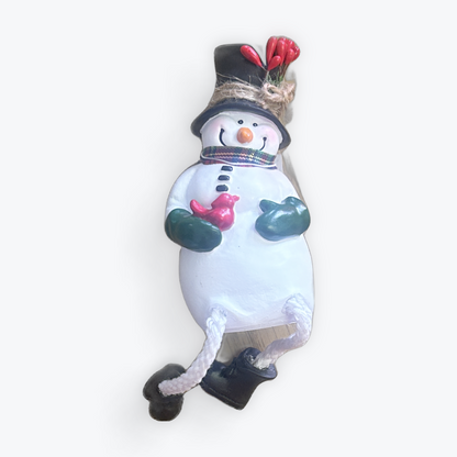 Ceramic Dangly Leg Snowman Decor