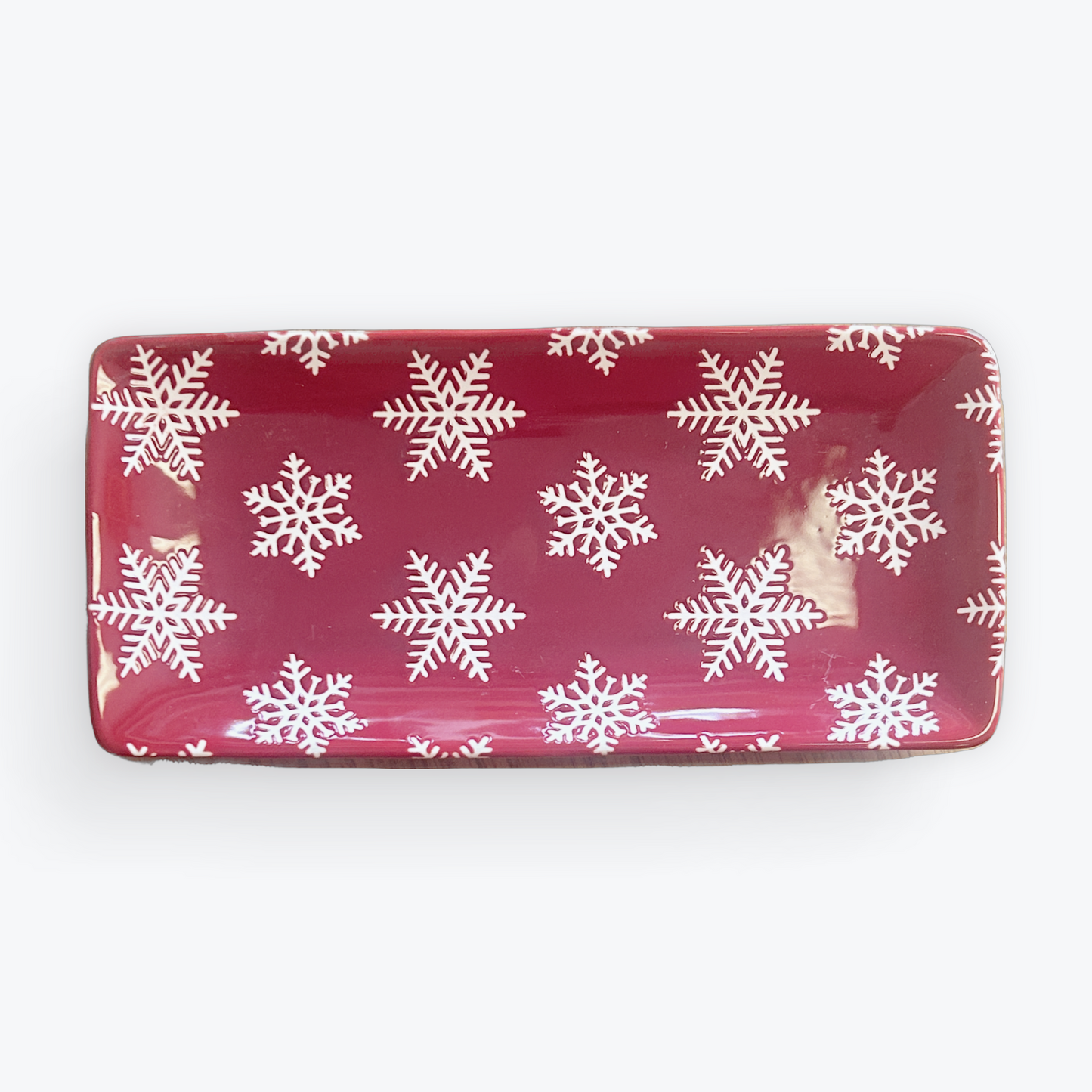 Red Snowflake Tray