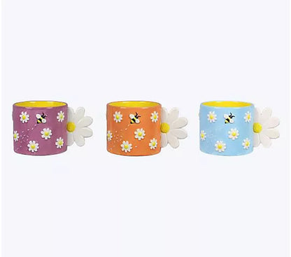 Ceramic Flower Mug Planter With Drainage Hole