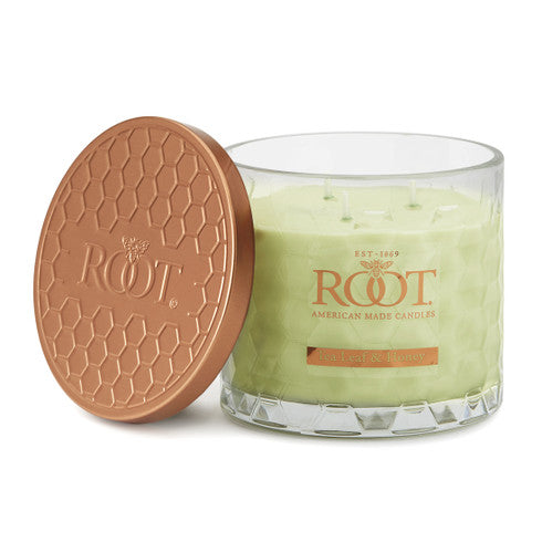 All Natural Beeswax Blend 12 oz Glass Honeycomb 3 Wick Candle