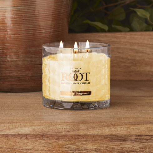 All Natural Beeswax Blend 12 oz Glass Honeycomb 3 Wick Candle