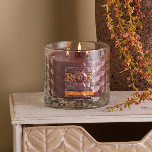All Natural Beeswax Blend 12 oz Glass Honeycomb 3 Wick Candle