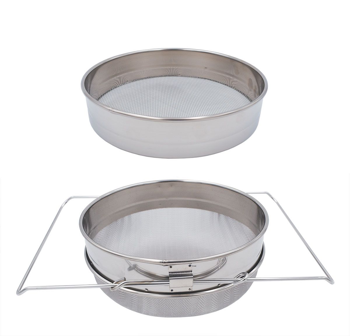 stainless steele double sieve
